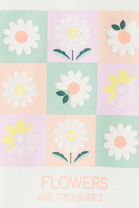 Weißes bedrucktes Mädchen-T-Shirt für Mädchen 2