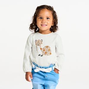 Bruin T-shirt met dierenprint voor babymeisjes 1