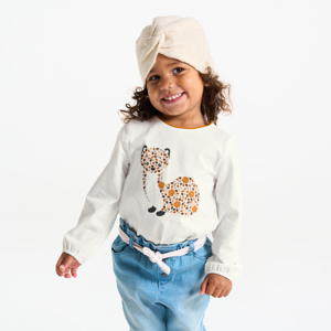 Bruin T-shirt met dierenprint voor babymeisjes 1