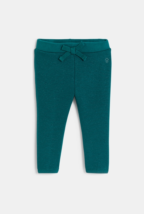 Pantalon souple taille élastiquée vert bébé fille 1