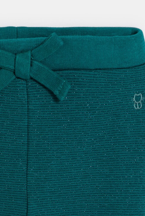 Pantalon souple taille élastiquée vert bébé fille 2