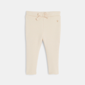 Pantalon souple taille élastiquée rose bébé fille 1