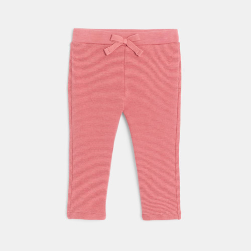Pantalon Souple Taille Élastiquée Rose Bébé Fille - Vieux Rose Tres Fonce - 18M - OBAIBI