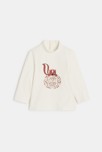 T-shirt col roulé écureuil bébé fille