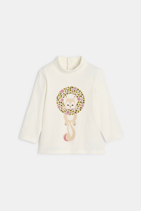 T-shirt a dolcevita con scoiattolo neonata 1