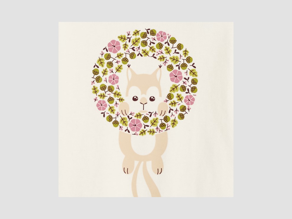 Rollkragen-T-Shirt Eichhörnchen für kleine Mädchen 2