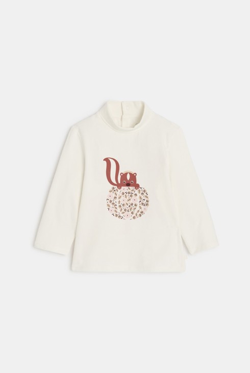 Bluzka z golfem z motywem wiewiórki niemowlę dziewczynka 2