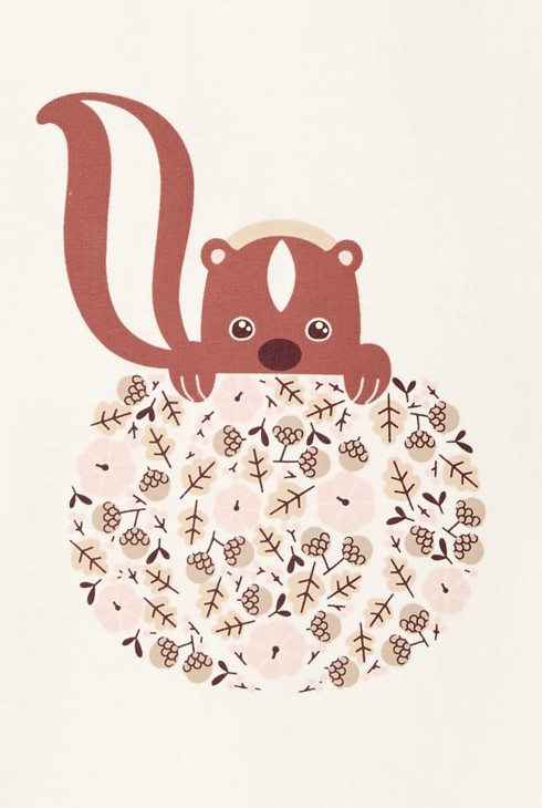 Baby girl's turtle-neck squirrel T-shirt 2