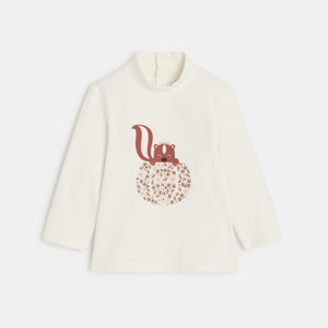 Rollkragen-T-Shirt Eichhörnchen für kleine Mädchen