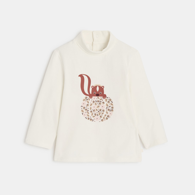 Rollkragen-T-Shirt Eichhörnchen für kleine Mädchen