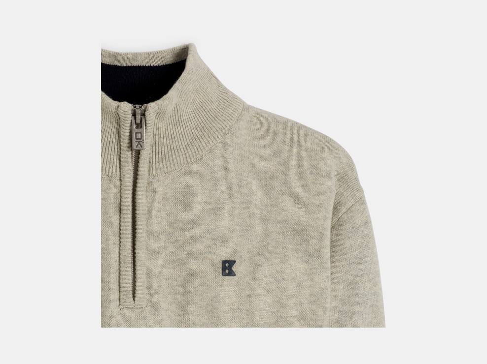 Pullover mit Stehkragen beige meliert Jungen 2