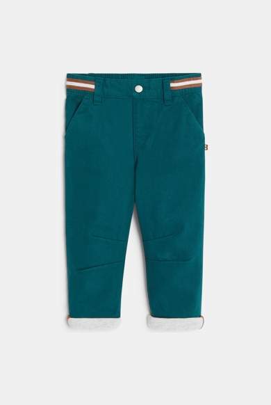 Pantalon coton taille élastiquée vert bébé garçon