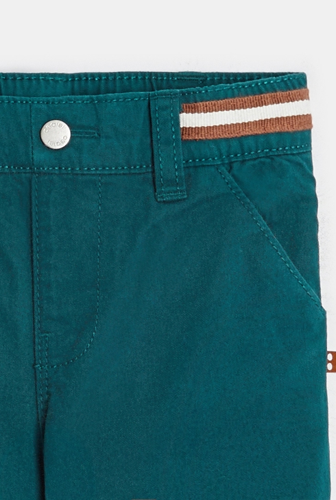 Pantalon coton taille élastiquée vert bébé garçon