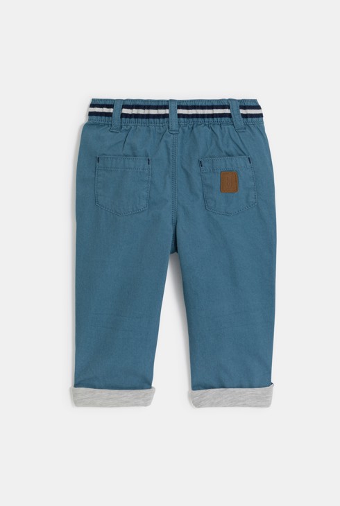 Blaue Baby-Hose aus Baumwolle mit elastischem Bund für Jungen 2