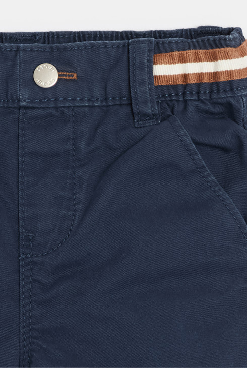 Pantalon coton taille élastiquée bleu marine bébé garçon