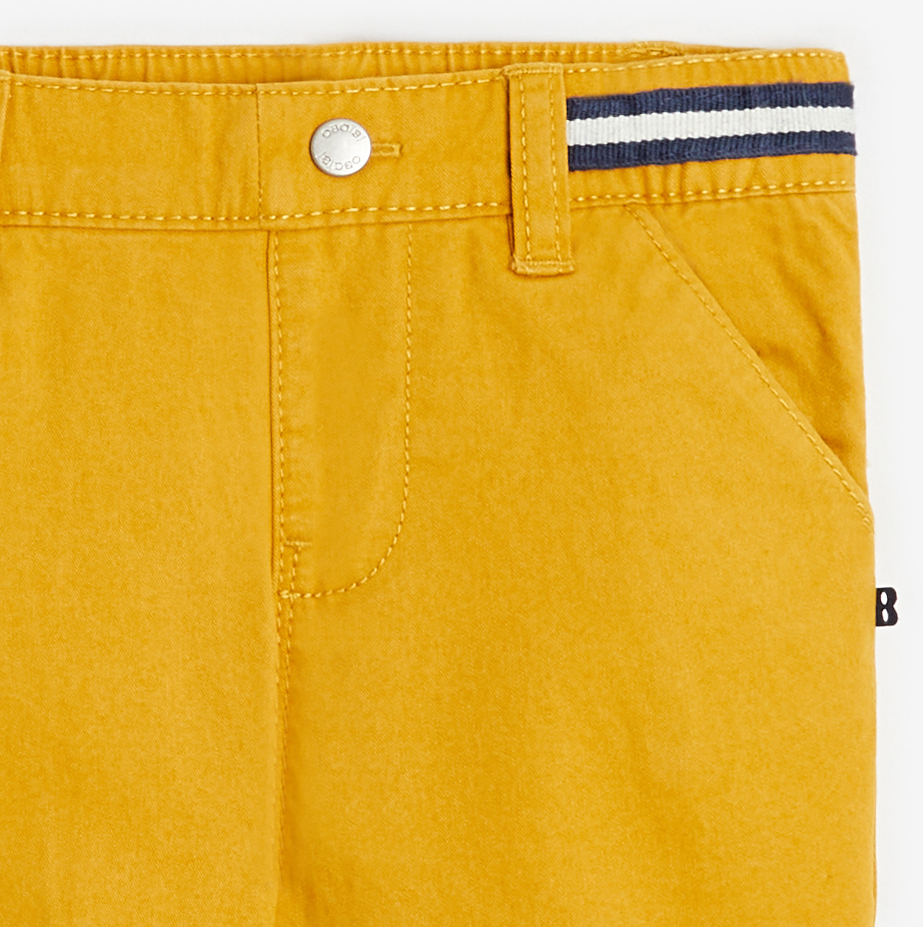 Pantalon coton taille élastiquée jaune bébé garçon 2