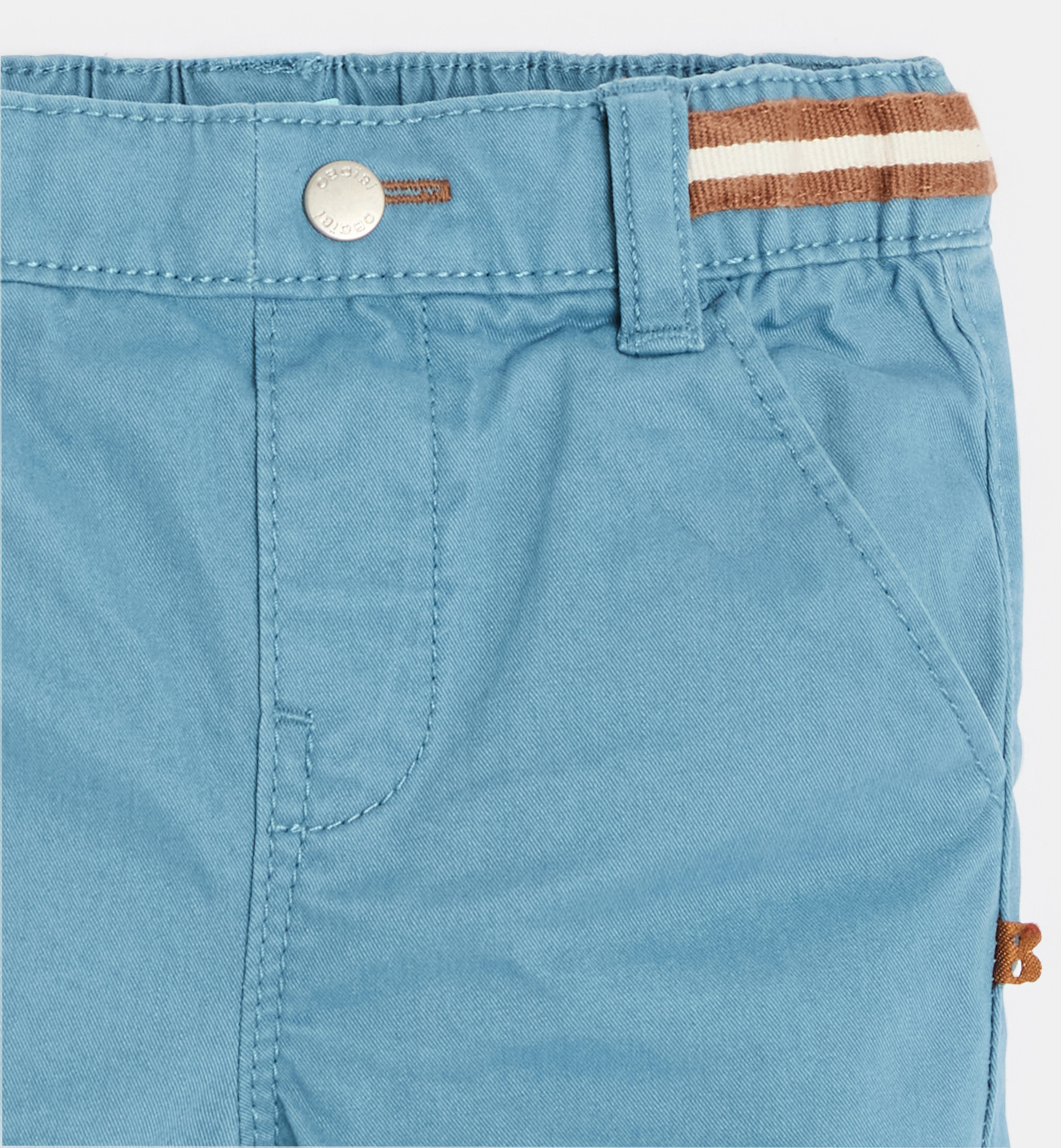 Baby boy's blue cotton trousers with elasticated waist 2