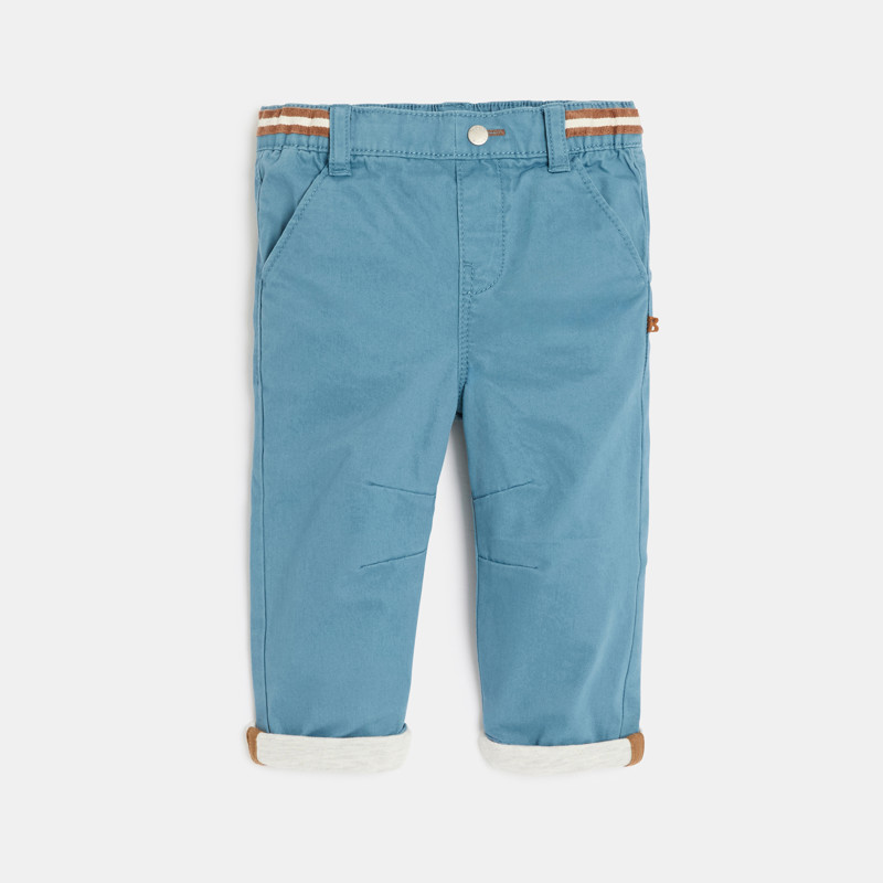 Blaue Baby-Hose aus Baumwolle mit elastischem Bund für Jungen