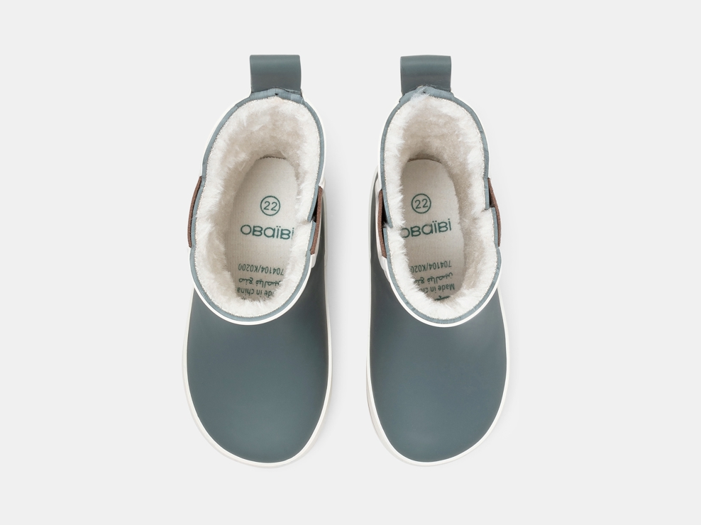 Gefütterte kurze Regenstiefel blau Kleinkind Mädchen 2