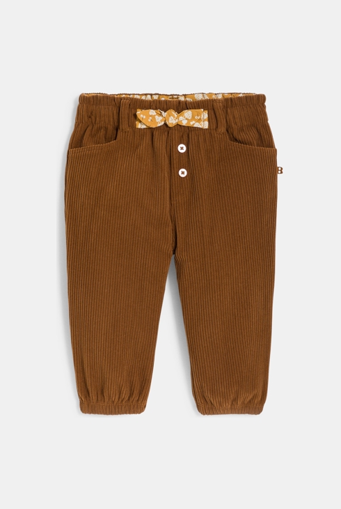 Pantalon velours côtelé marron bébé fille
