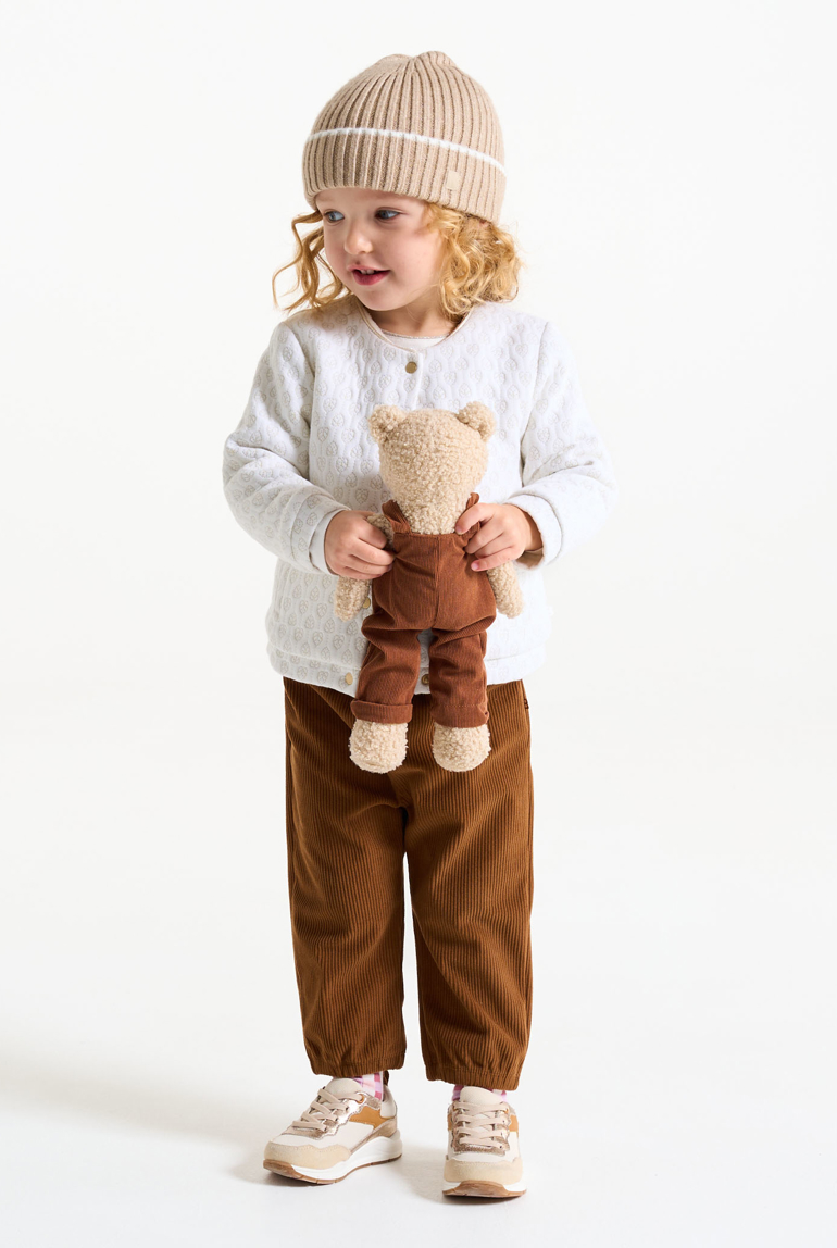 Pantalon velours côtelé marron bébé fille 1