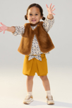 Short chaud à pans jaune bébé fille 1