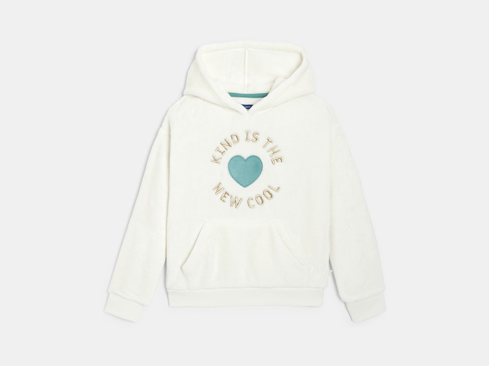 Sudadera con mensaje en blanco para niña 1