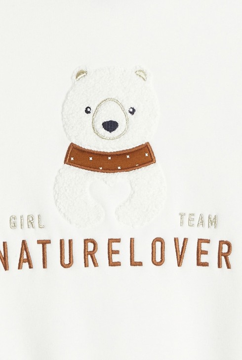 Sweat-shirt à capuche à message blanc Fille 2