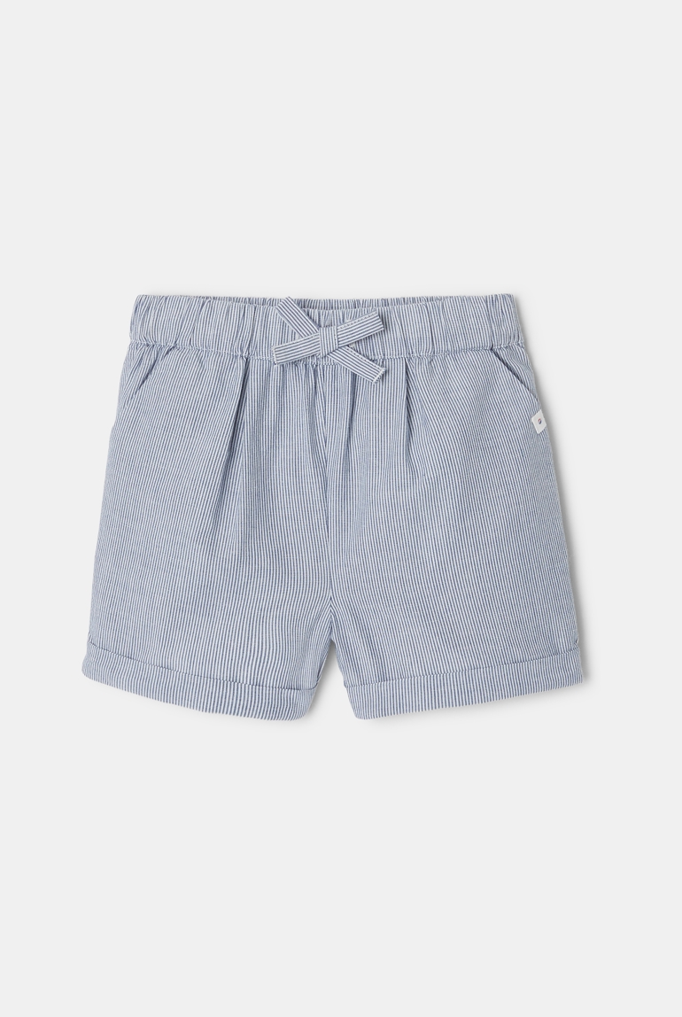 Short rayé en coton bio bleu mixte Absorba 1