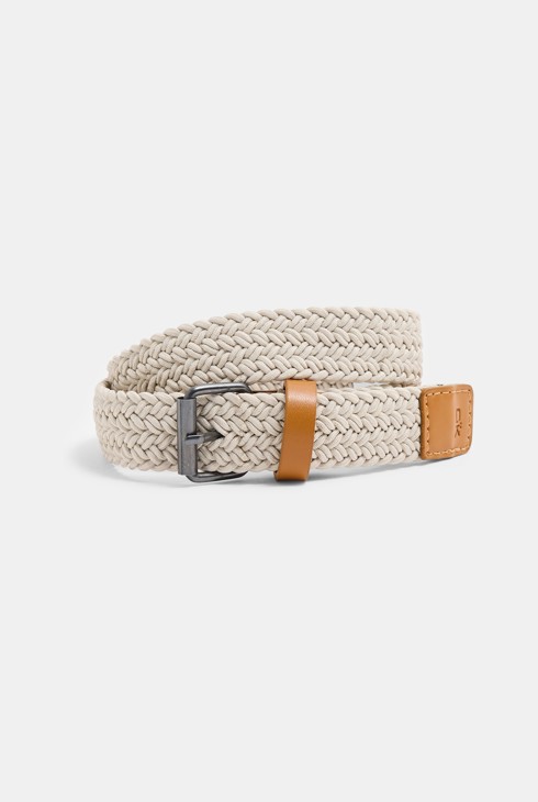Ceinture tressée élastiquée beige garçon 1