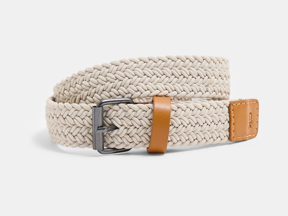 Ceinture tressée élastiquée beige garçon 1