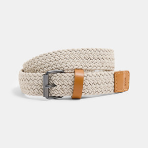 Ceinture tressée élastiquée beige garçon
