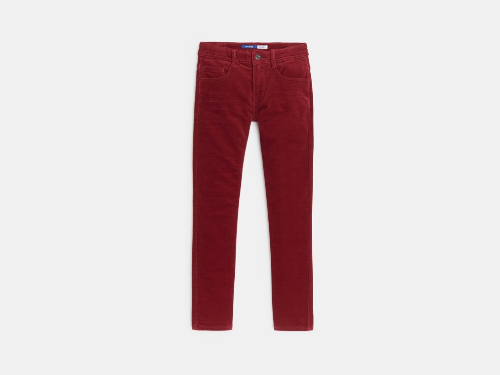 Skinny-Hose Samt rot Jungen 1
