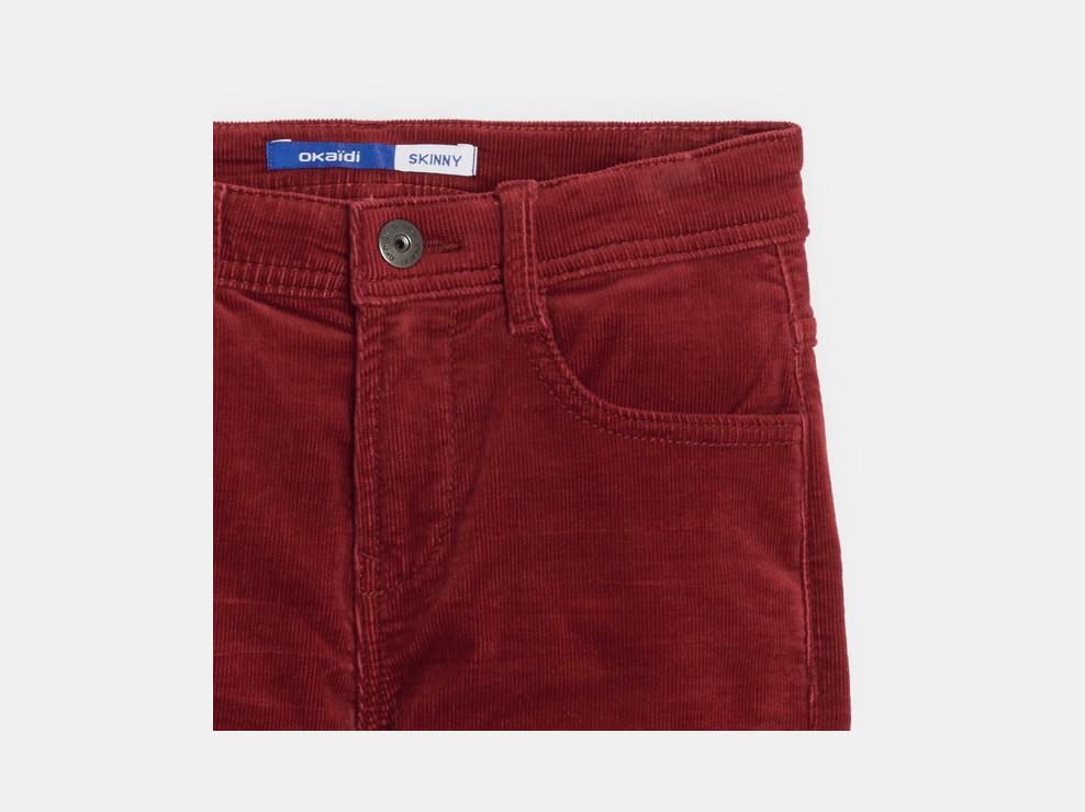 Skinny-Hose Samt rot Jungen 2
