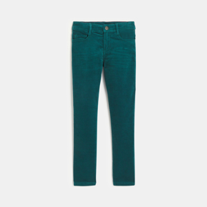 Pantalon slim en velours vert 1