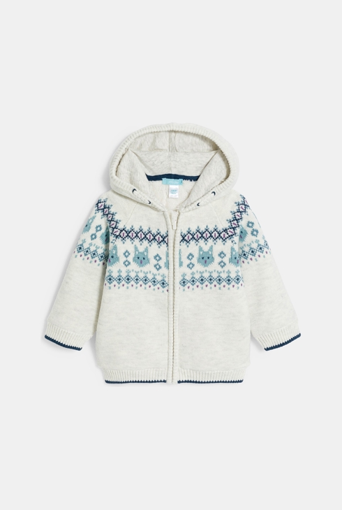 Gilet zippé en maille jacquard doublée polaire bébé garçon