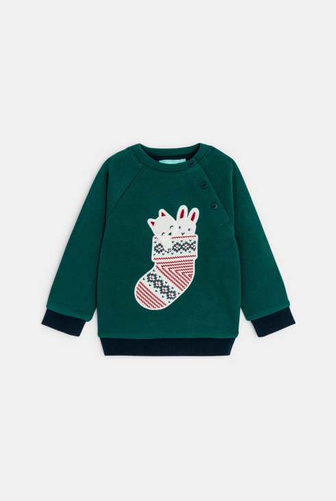 Sweat polaire croisé vert bébé garçon 1