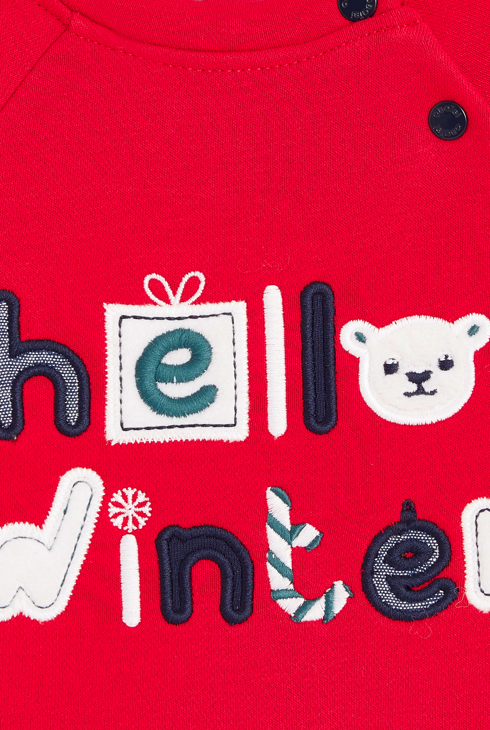 Czerwona kopertowa bluza z polaru dla chłopca 2