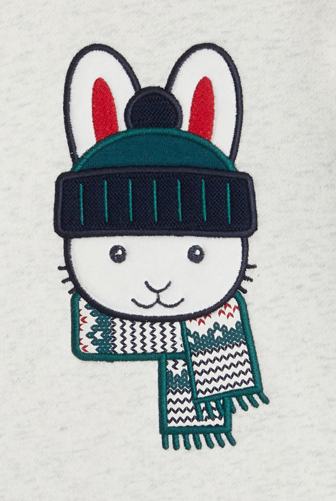 Sweat polaire croisé lapin blanc bébé garçon 2