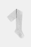 Collants en coton côtelé avec fil brillant gris bébé fille