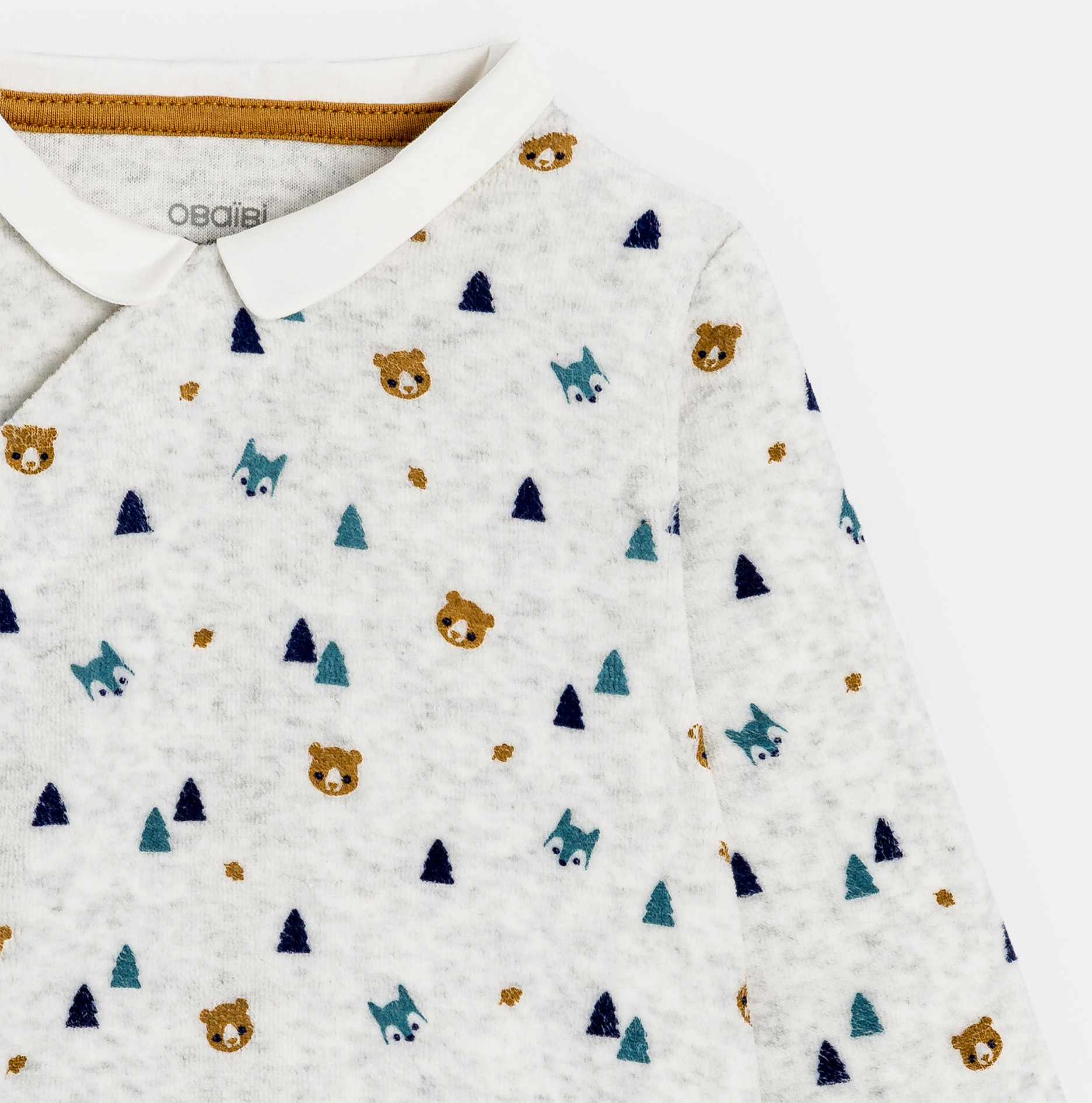 Strampler in Wickeloptik aus Samt mit Tieren für Jungen 2