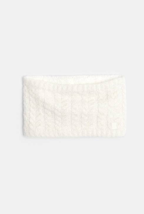 Šal iz bele pletenine s podlogo in bleščicami za dojenčice 1