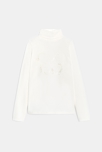 T-shirt col roulé motif papillon blanc Fille 1
