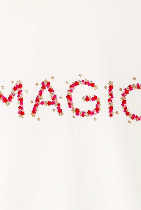 Weißes T-Shirt mit Rollkragen und Message für Mädchen 2