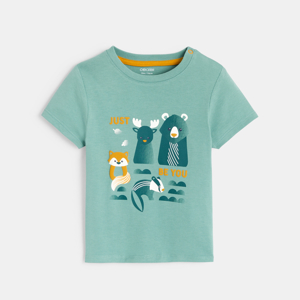 Baby boys' green forest animals T-shirt 1