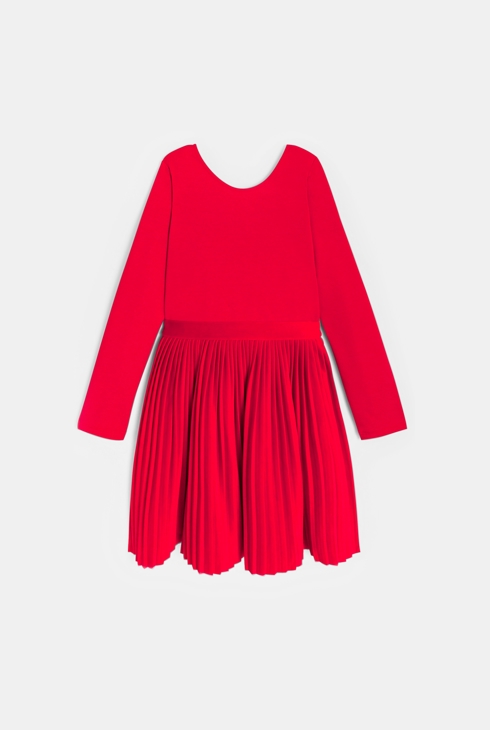Robe chic plissée rouge Fille
