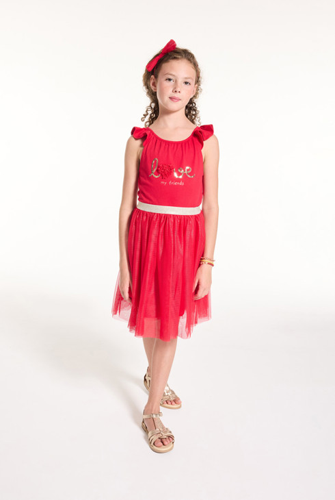 Roter Tüllrock für Mädchen 2