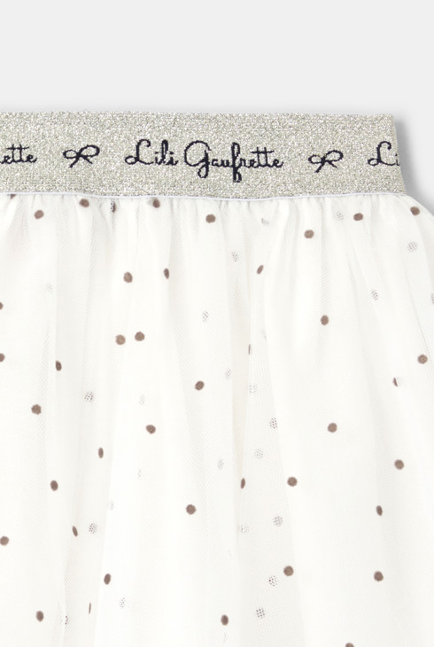 Jupon tulle pois gris fille Lili Gaufrette 2