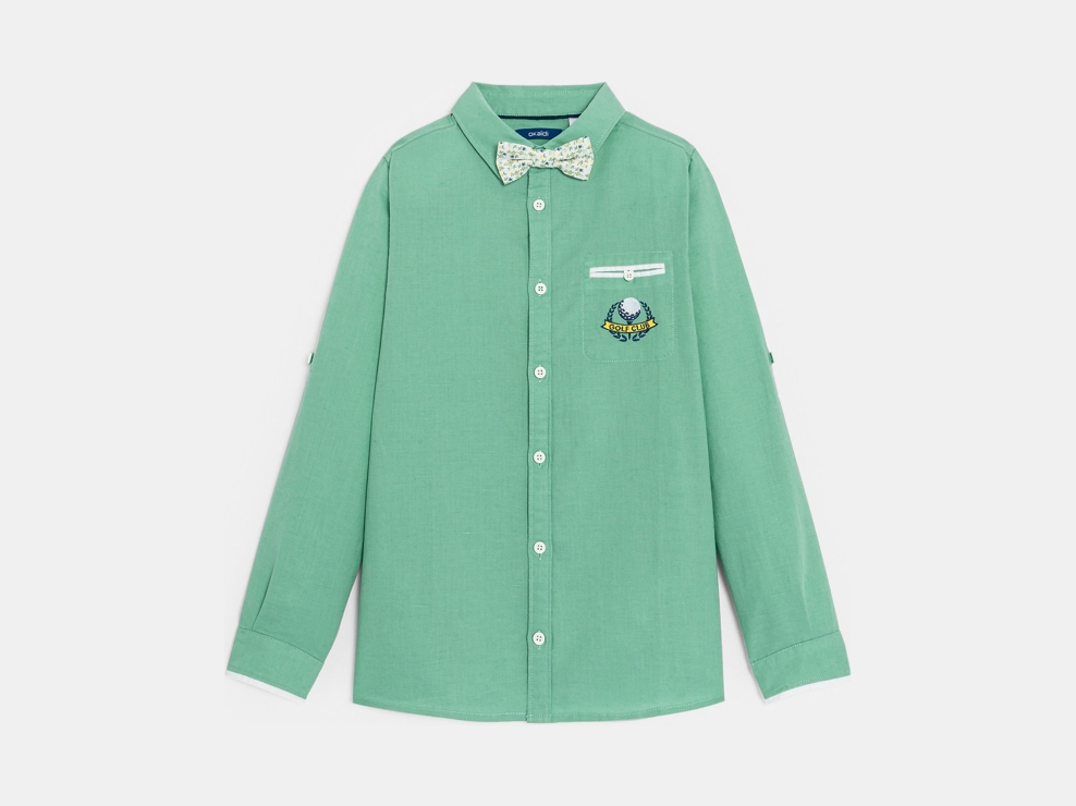 Chemise + nœud papillon vert Garçon 1