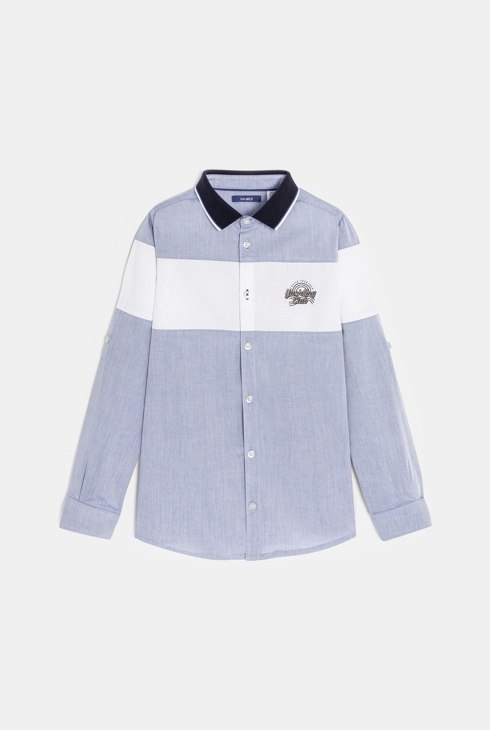Schickes, blaues Hemd für Jungen 1